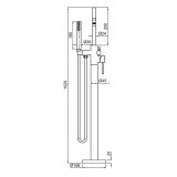 Monomando baño-ducha a suelo TUBE cromo - 40558 2