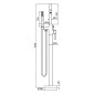 Monomando baño-ducha a suelo TUBE cromo - 40558