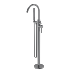 Monomando baño-ducha a suelo TUBE negro cromo - 40558/BC - Feliu Boet