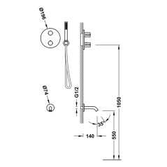 Kit monomando ducha empotrado 2-vías THERM-BOX cromo - 26235006