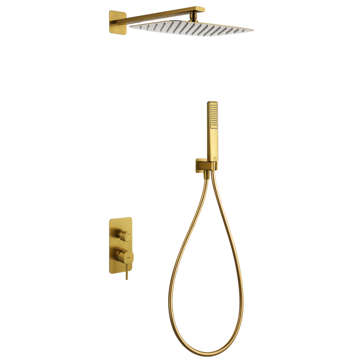 Kit monomando ducha empotrado 2-vías FIRENZE oro cepillado - GPF065/OC 1