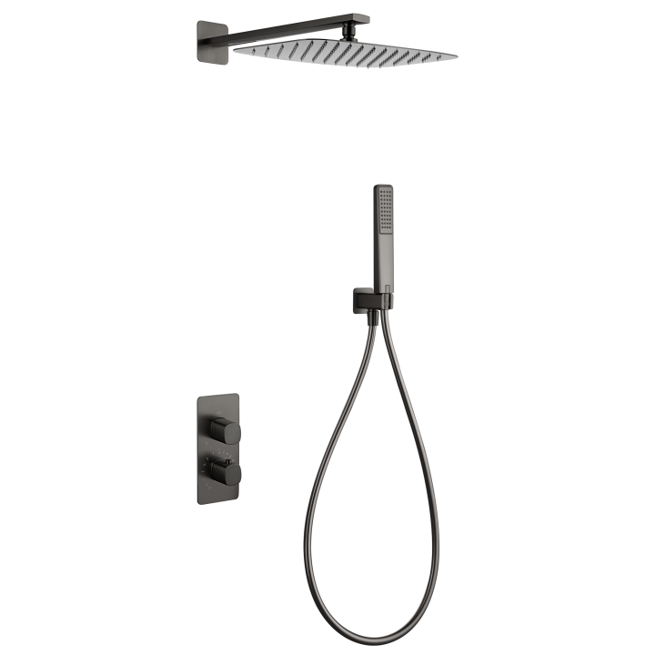 Kit termostático ducha empotrado 2-vías FIRENZE black gun metal - GTF065/BGM 1