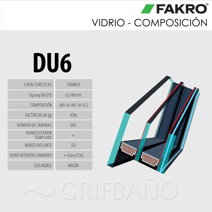 Ventana para cubierta plana FAKRO TIPO F DU6 6