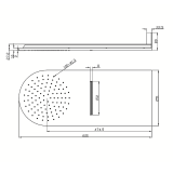 Rociador ducha cascada slim TUBE negro mate - 4062/N 2