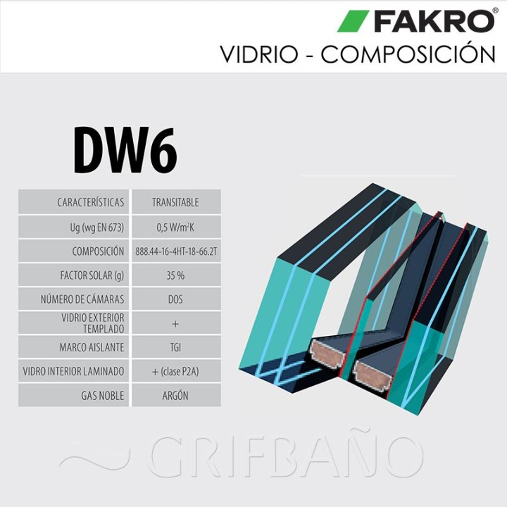 Ventana transitable FAKRO DXW 8