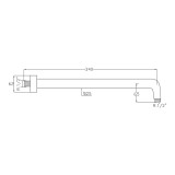 Brazo pared TUBE redondo 34 cm negro cromo - 4013/BC 2