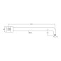 Brazo pared TUBE redondo 34 cm negro cromo - 4013/BC