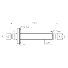 Brazo techo TUBE redondo 20 cm cobre cepillado - 4096/RG