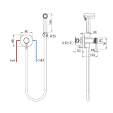 Monomando empotrar para bidé FIRENZE negro mate - RDF065/NG 2