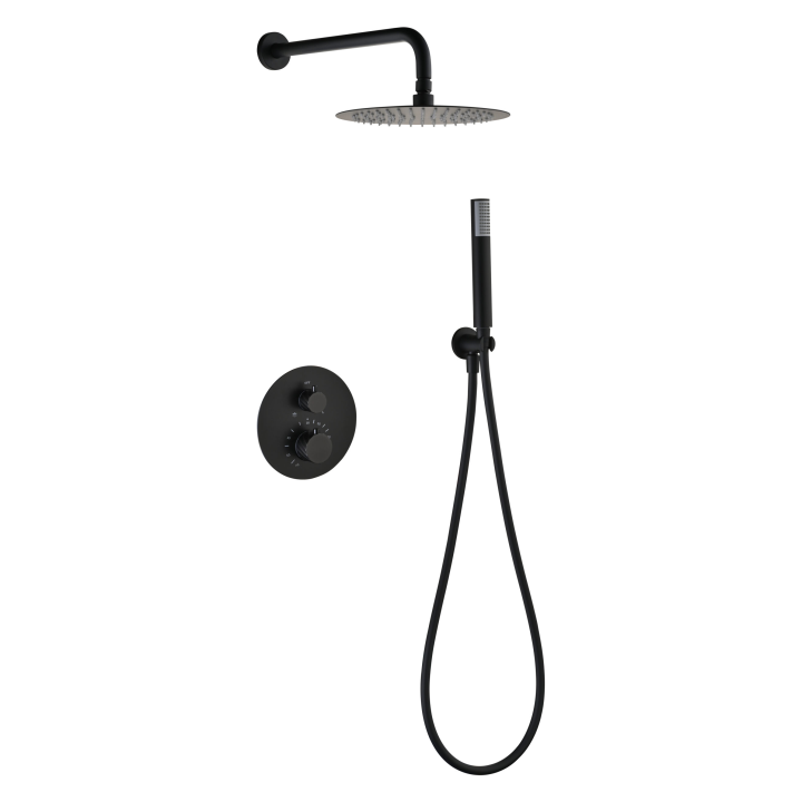 Kit termostático ducha empotrado 2-vías BLESS negro mate - GTB063/NG 1