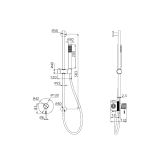 Kit monomando ducha empotrado 1-vía BLESS cromo - SMB063 2