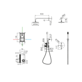 Kit monomando ducha empotrado 2-vías GENOVA niquel cepillado - GPG053/NQ 1