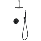 Kit monomando ducha empotrado 2-vías GENOVA-PIAMONTE negro mate - GPP059/NG