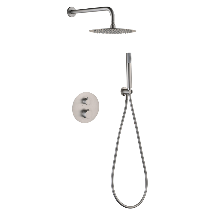 Kit termostático ducha empotrado 2-vías GENOVA niquel cepillado - GTG053/NQ 1