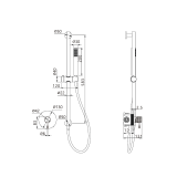 Kit monomando ducha empotrado 1-vía GENOVA niquel cepillado - SMG053/NQ 2