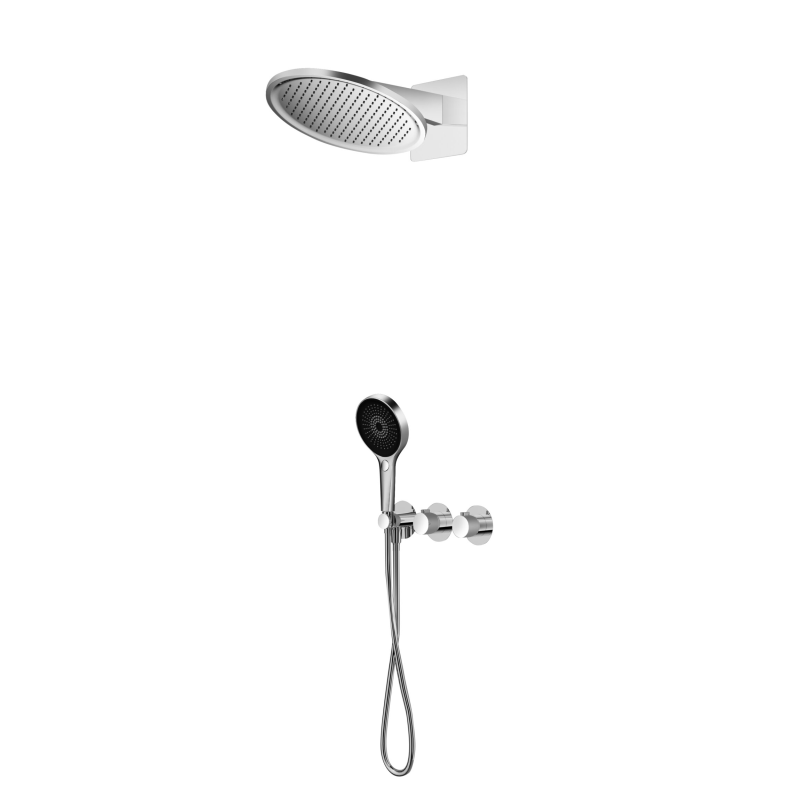 Kit termostático ducha empotrado 2-vías BOLONIA cromo - GTB066
