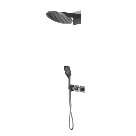 Kit termostático ducha empotrado 2-vías INARI black gun metal - GTI067/BGM - Imex