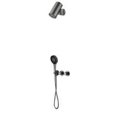 Kit termostático ducha empotrado 2-vías AZORES black gun metal - GTA070/BGM - Imex