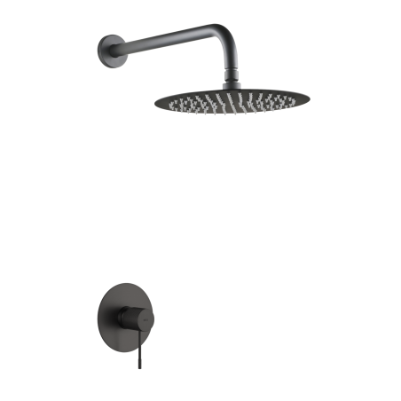 Kit monomando ducha empotrado 1-vía LINE black gun metal - SRD038/BGM - Imex