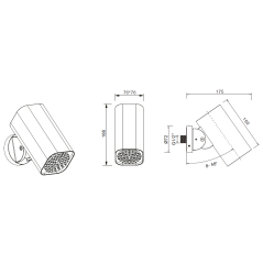 Rociador ducha TUBE cuadrado 76x76 mm negro mate - RDC007/NG