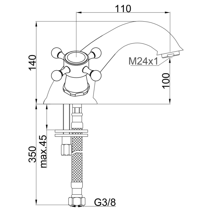 Bimando lavabo CLASSIC cromo - 75147 2