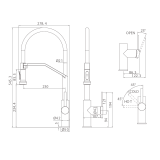 Monomando fregadero caño flexible VÉNETO cromo - GCE029 2