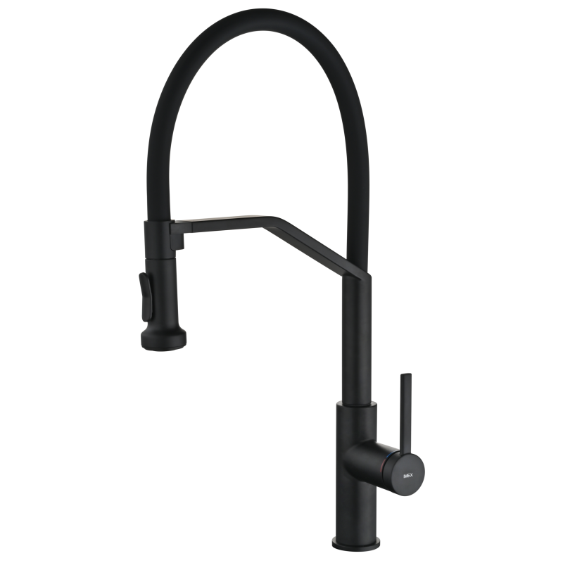 Monomando fregadero caño flexible VÉNETO negro mate - GCE029/NG