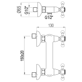 Bimando lavabo ducha CLASSIC cromo - 75426 2
