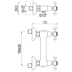 Bimando lavabo ducha CLASSIC cromo - 75426