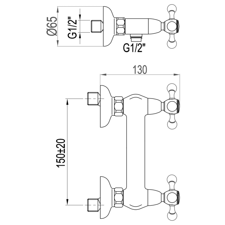 Bimando lavabo ducha CLASSIC cromo - 75426 2