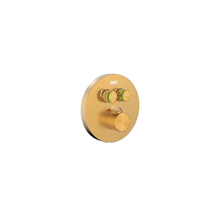 Termostático ducha empotrado 2-vías TUBE oro cepillado - 52148/G 1
