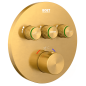 Termostático ducha empotrado 3-vías TUBE oro cepillado - 52149/G