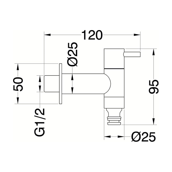 Grifo auxiliar jardín ARCHES acero inox S.316 negro mate - GAA001/ANG 4