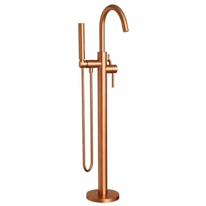 Monomando baño-ducha a suelo TUBE cobre cepillado - 40558/RG 1