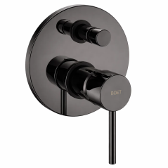 Monomando ducha empotrado 2-Vías TUBE negro cromo - 40556/BC - Feliu Boet