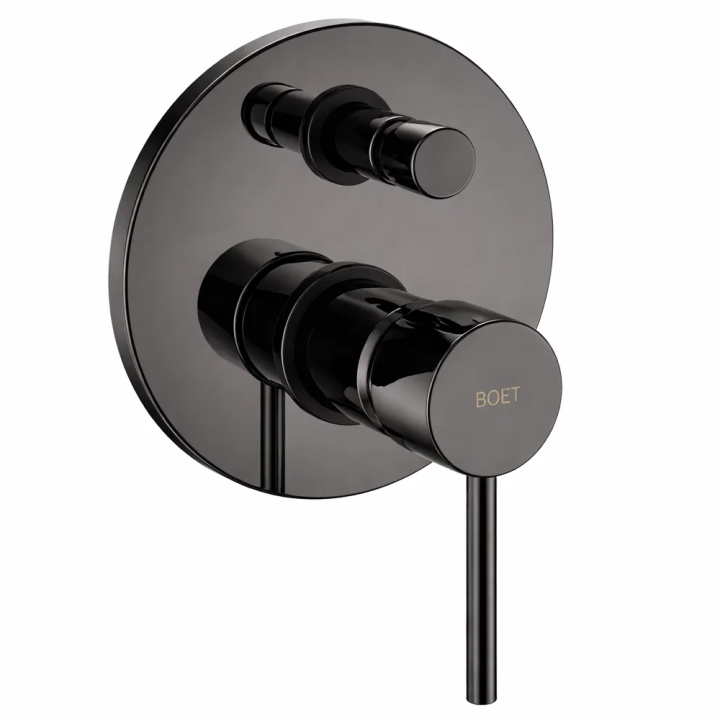 Monomando ducha empotrado 2-Vías TUBE negro cromo - 40556/BC 1
