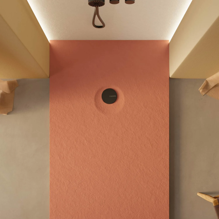 Plato ducha Acquabella resina LIVO SLATE rejilla negra