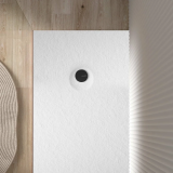 Plato ducha Acquabella resina LIVO SLATE rejilla negra 1