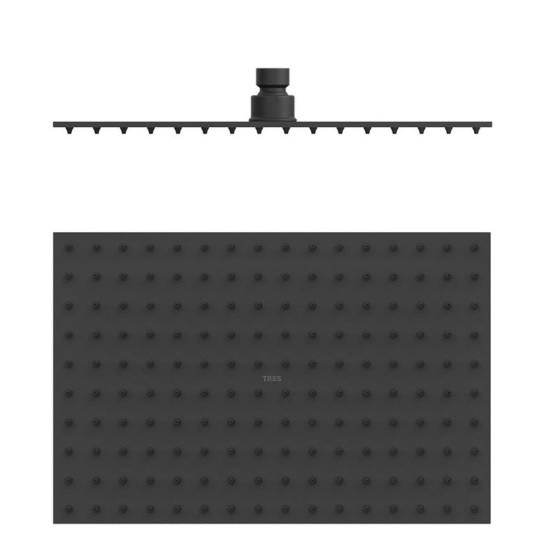 Rociador ducha TRES 300x200mm negro mate - 134315007NM