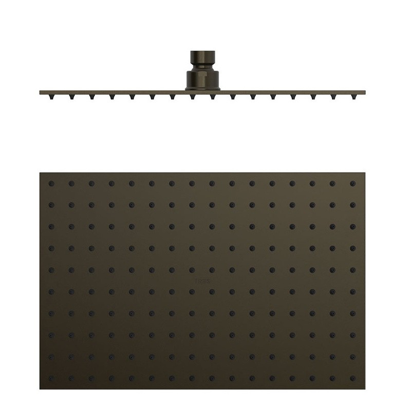 Rociador ducha TRES 300x200mm negro bronce - 134315007KMB
