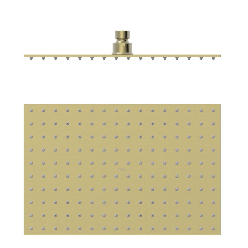 Rociador ducha TRES 300x200mm cava dorado - 134315007CA