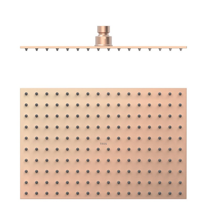 Rociador ducha TRES 300x200mm oro rosa mate - 134315007OPM