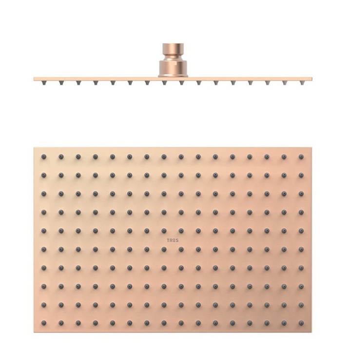 Rociador ducha TRES 300x200mm oro rosa mate - 134315007OPM 1