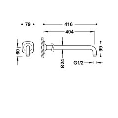 Brazo pared TRES cromo - 13463322