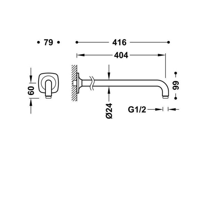 Brazo pared TRES cromo - 13463322 2