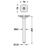 Brazo techo 280 mm TRES acero - 13462122AC 2