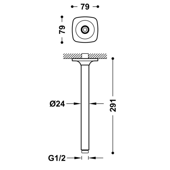 Brazo techo 280 mm TRES acero - 13462122AC 2