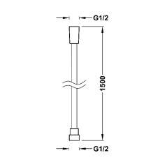 Flexo ducha TRES 1,50 m. volcanic satinado - 913460915VO