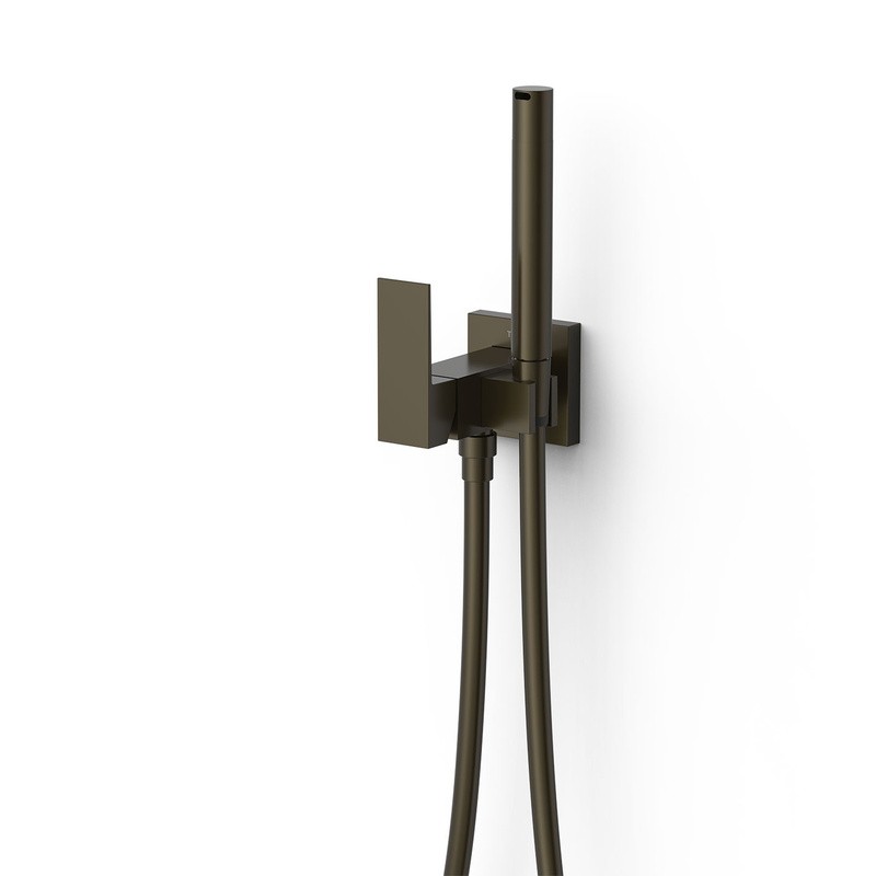 Monomando empotrar para WC bidé CUADRO-TRES negro bronce - 00612301KMB