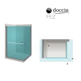 Mampara ducha angular FEZ para personas con movilidad reducida 8
